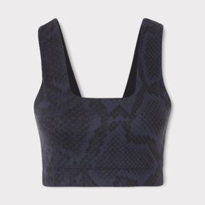 Varley Delta Navy and Black snake-print stretch sports bra Size Small
